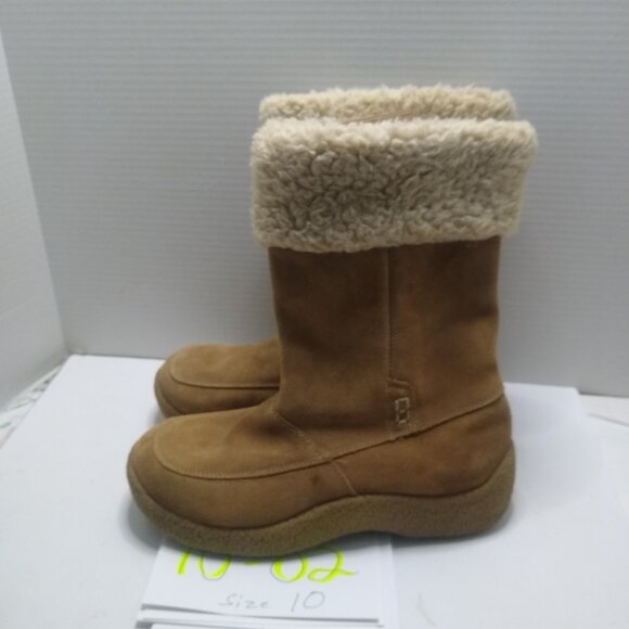 Women's Brown Suede Leather Boots size 10 - Picture 1 of 6